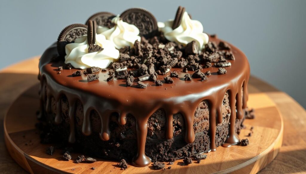 mud cake with oreos